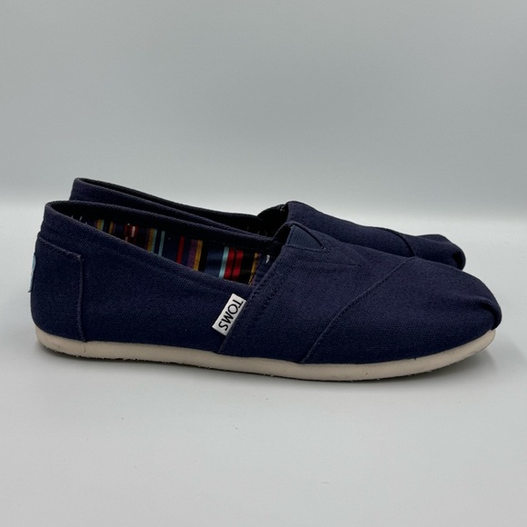 Women’s Toms Classic Canvas Navy Blue Shoes Size 6.5 - Picture 4 of 10